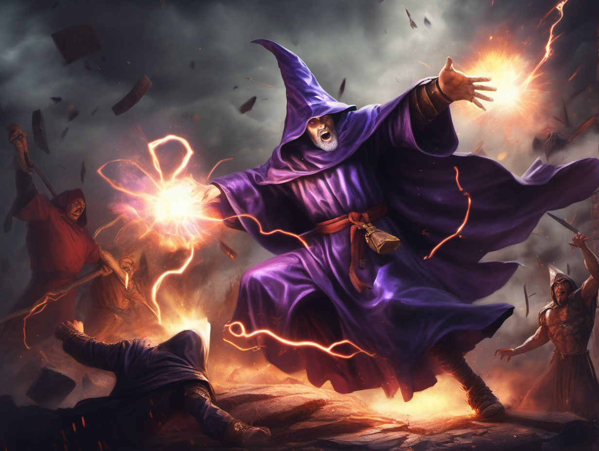 Evil Wizard being defeated in battle