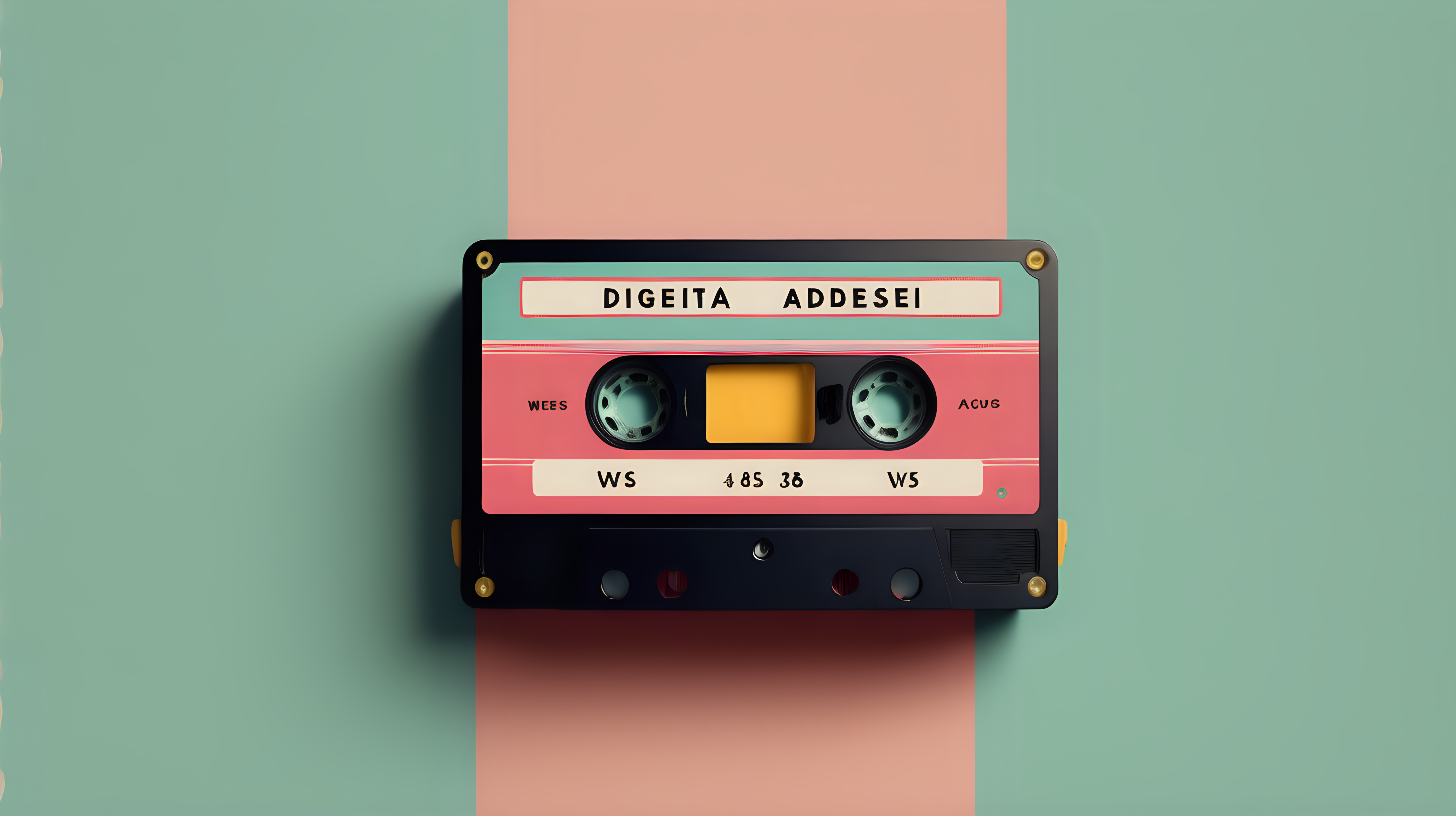 a high quality photograph of a digibeta tape in the style of a wes anderson film