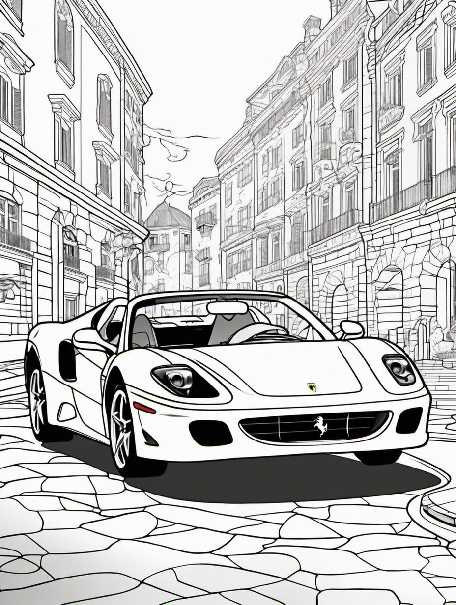 Ferrari for childrens coloring book