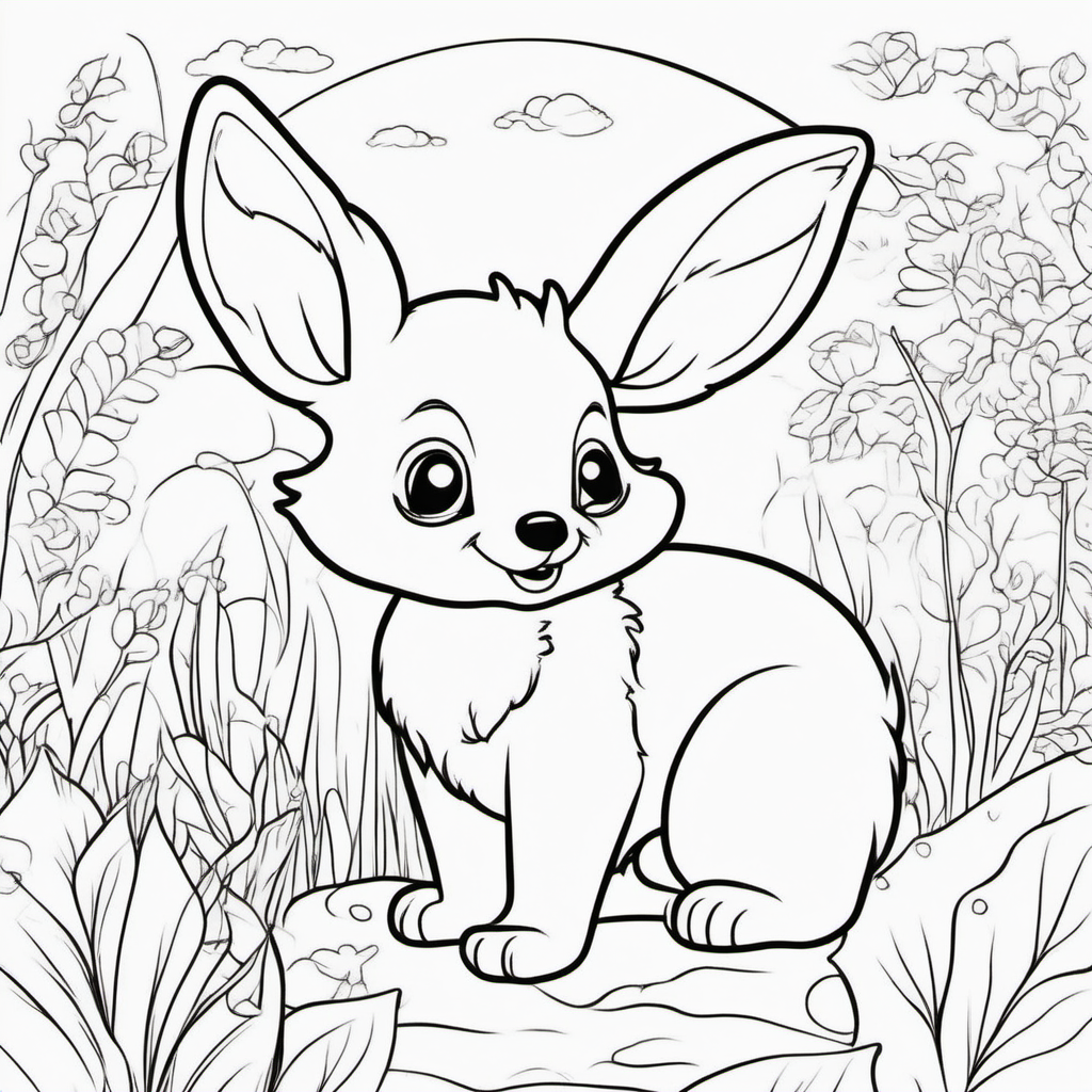 draw cute animals with only the outline in