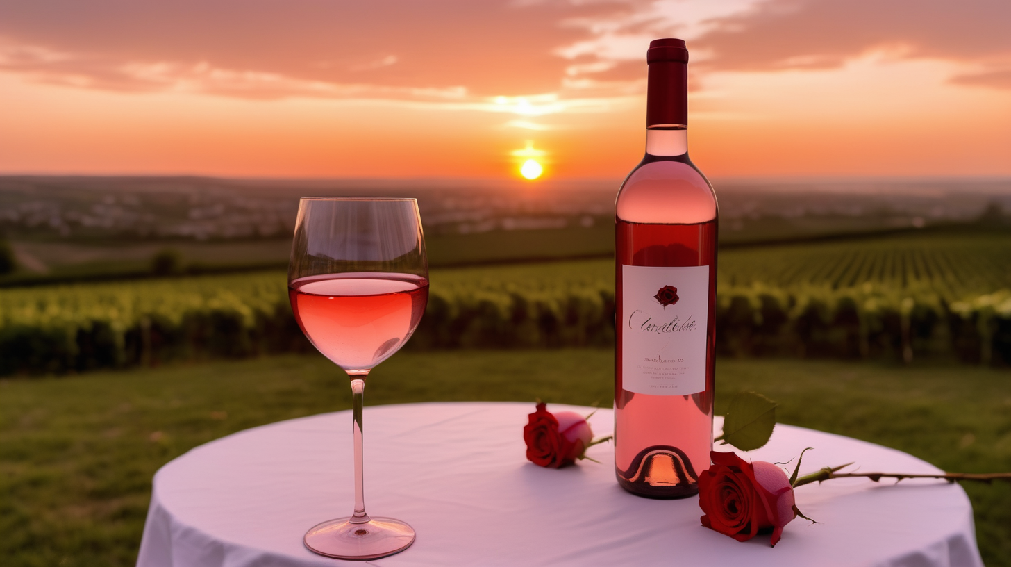 rose wine at a sunset gathering