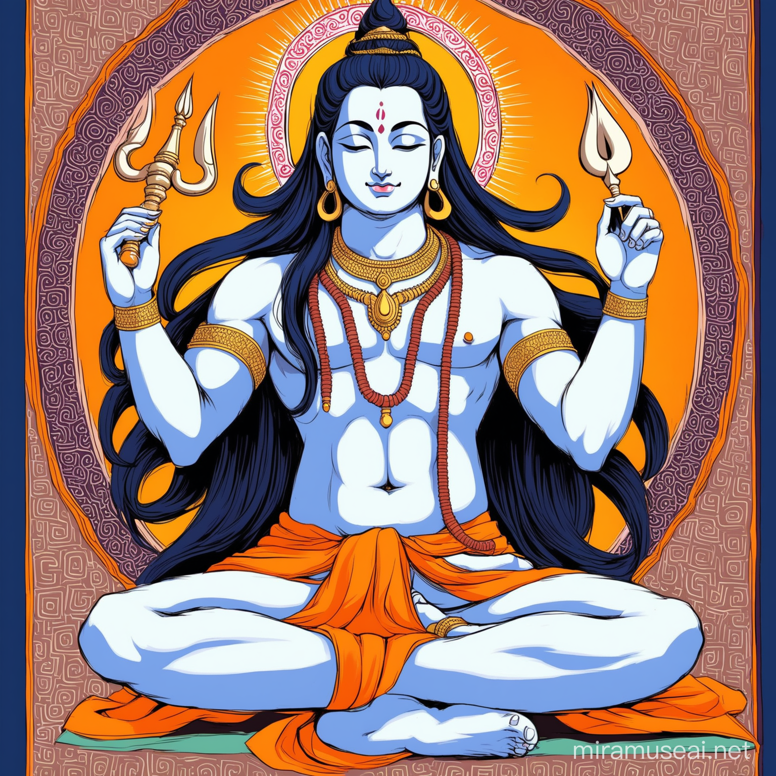 Divine Lord Shiva Meditating in Sacred Serenity