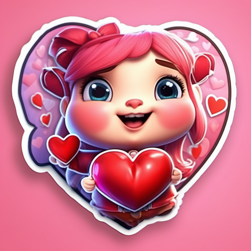 sticker valentine heart so cute bigcartoonfairytale incredibly high