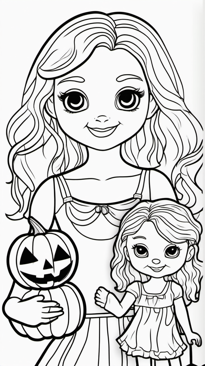 A childrens coloring book about a white girl