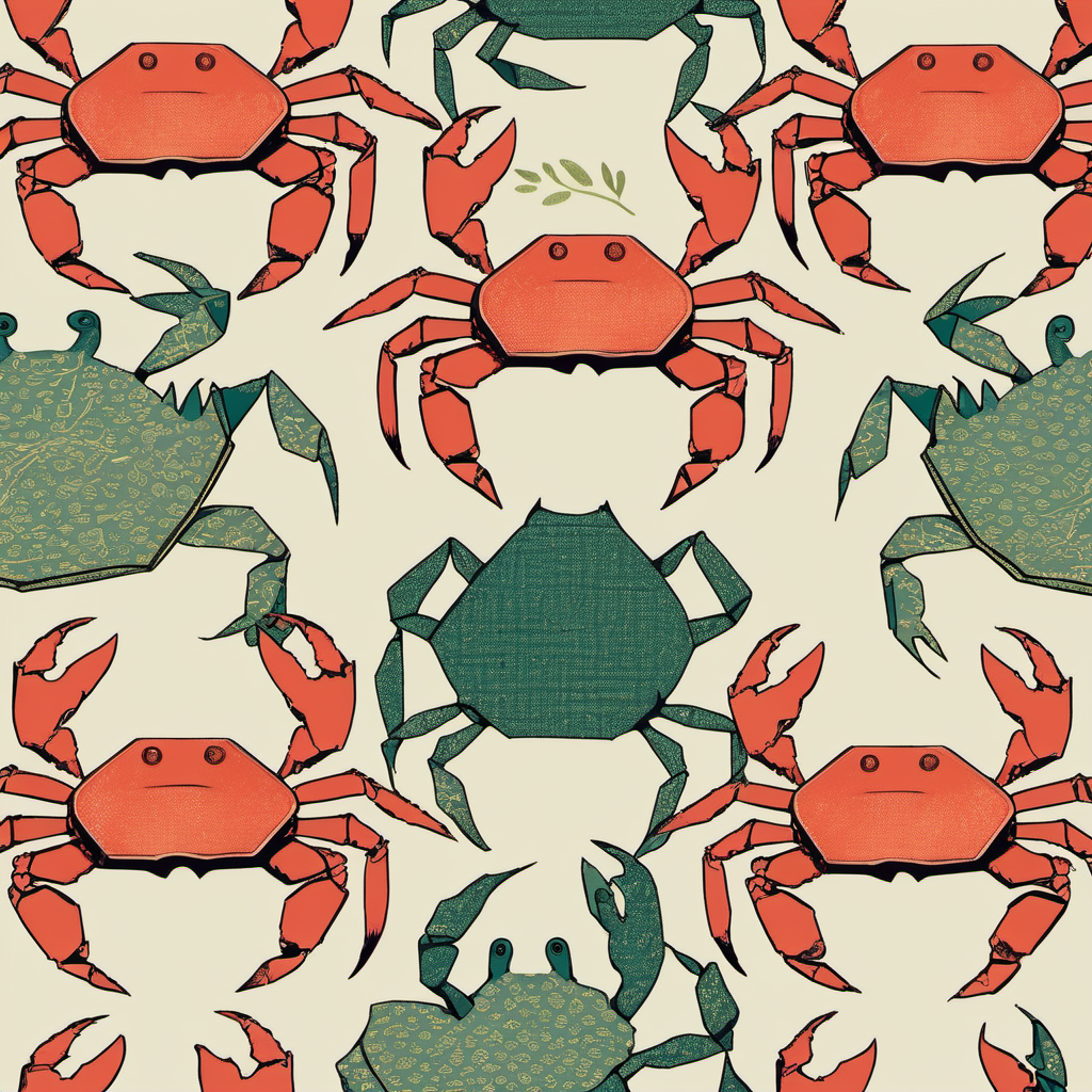 print, pattern, cardboard crab, ecology, nature, spring