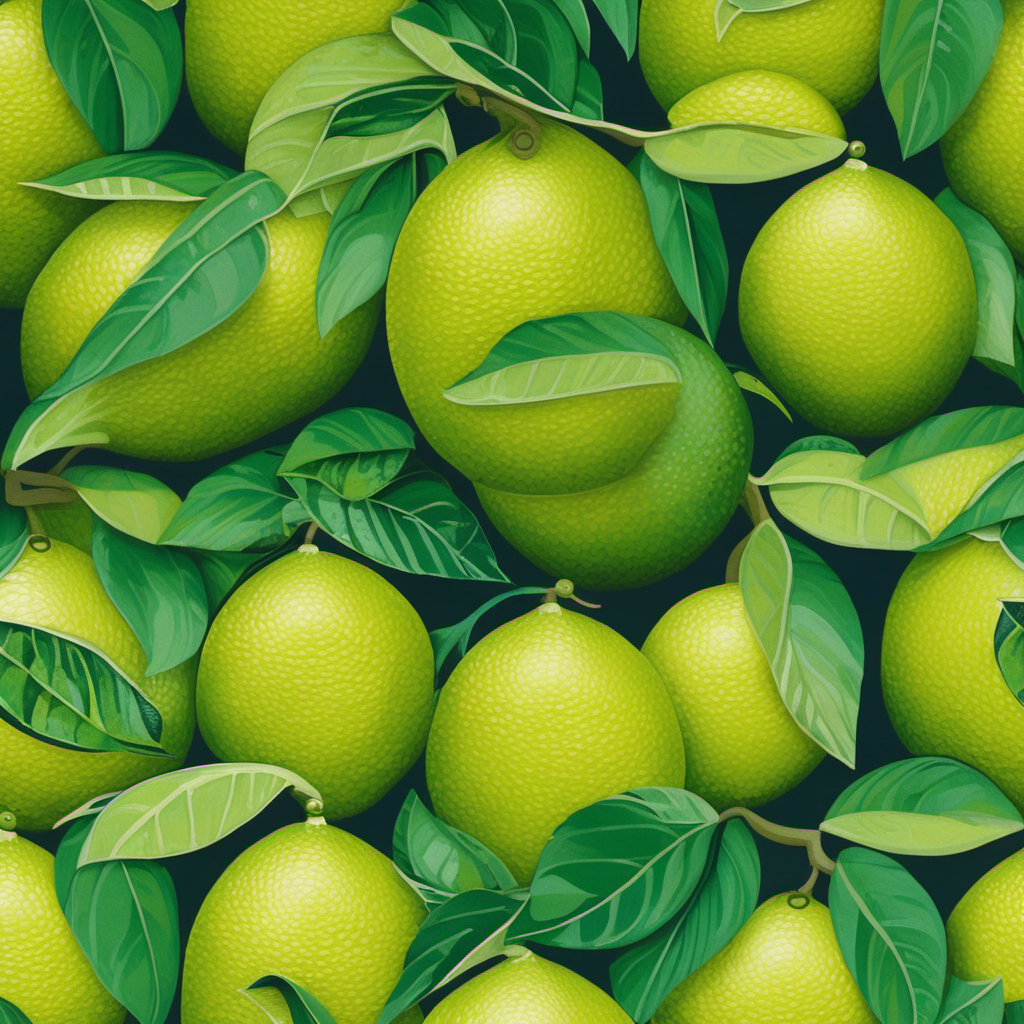 a wallpaper print with limes in the style