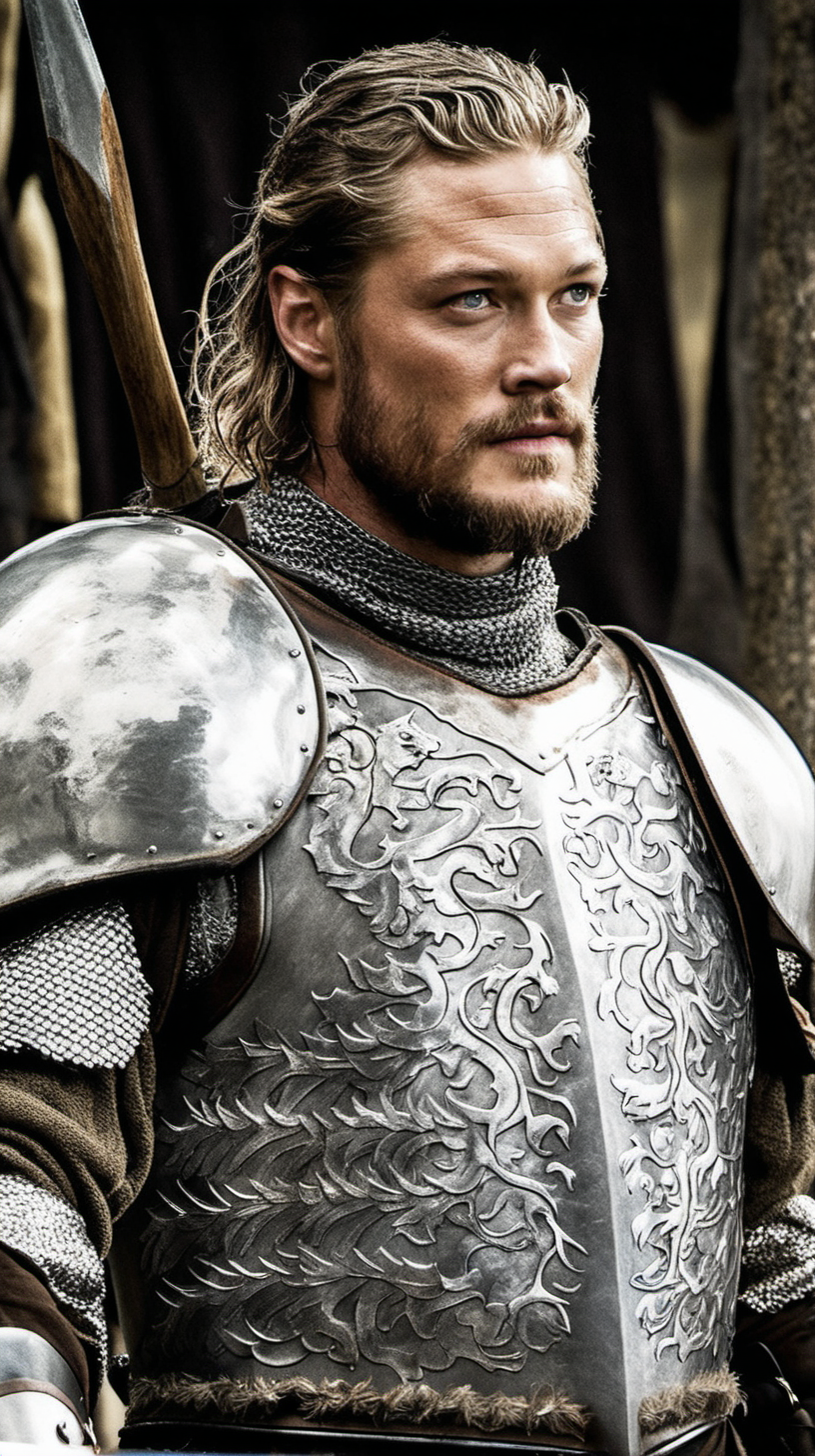 Travis Fimmel wearing silver armor in Game of Thrones

