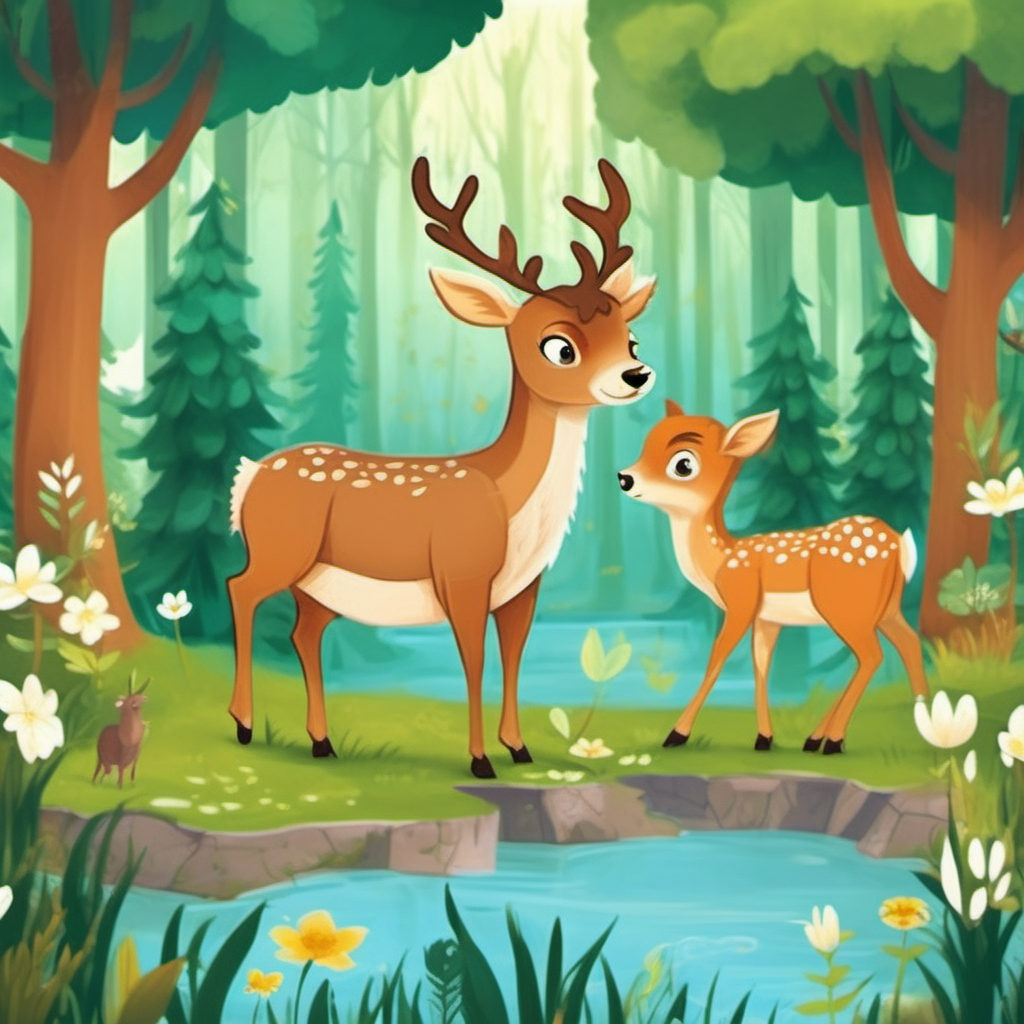 Picture for a childrens book Rome the deer