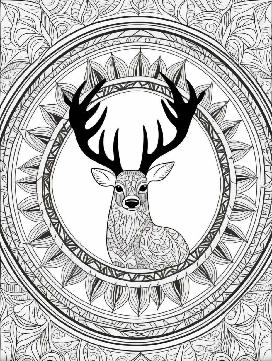 Hunting inspired mandala pattern black and white fit