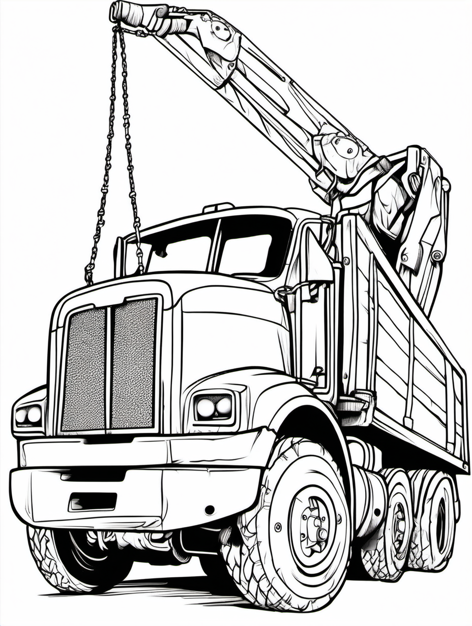 WRECKING BALL TRUCK FOR COLOURING BOOK
