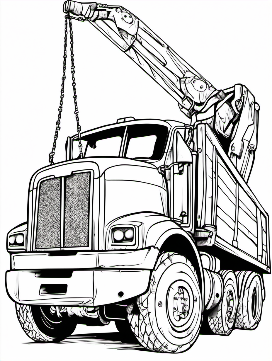 WRECKING BALL TRUCK FOR COLOURING BOOK
