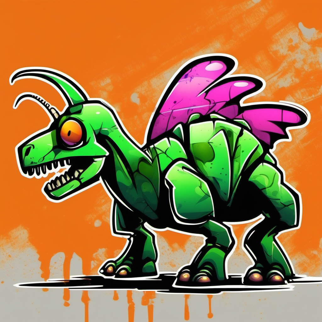 The word Dinosaur Ant in graffiti style
