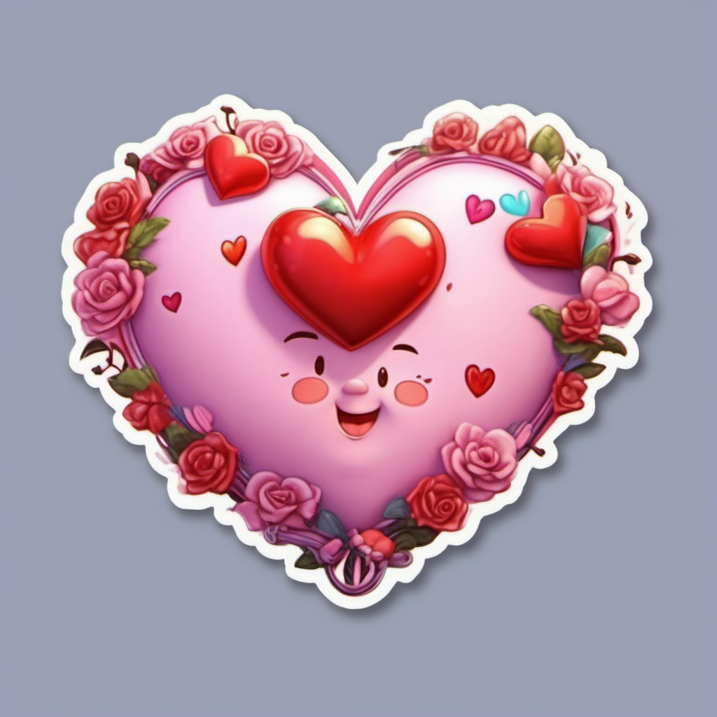 
sticker, valentine heart,  so cute,  big,cartoon,
fairytale, incredibly high detail, 16k, octane rendering, gorgeous, ultra wide angle.