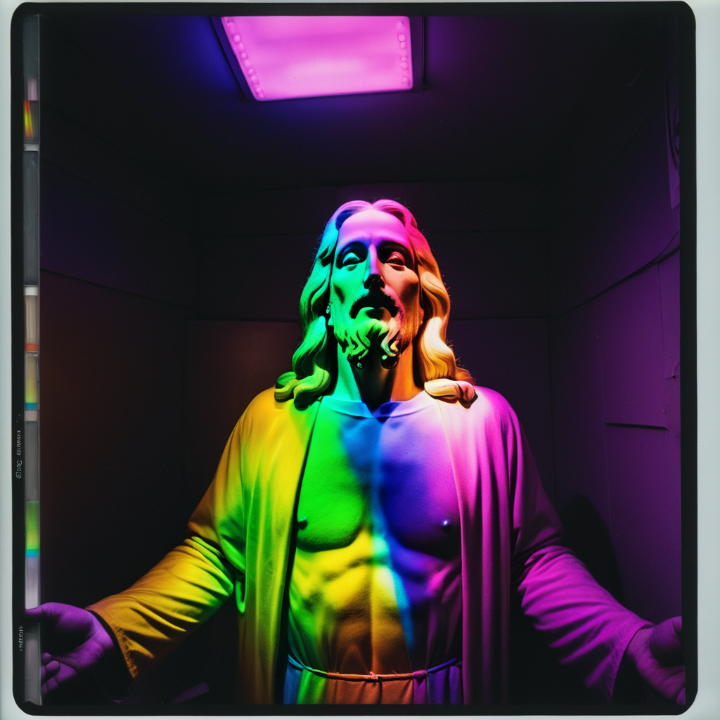 Berlin darkroom rainbow Jesus