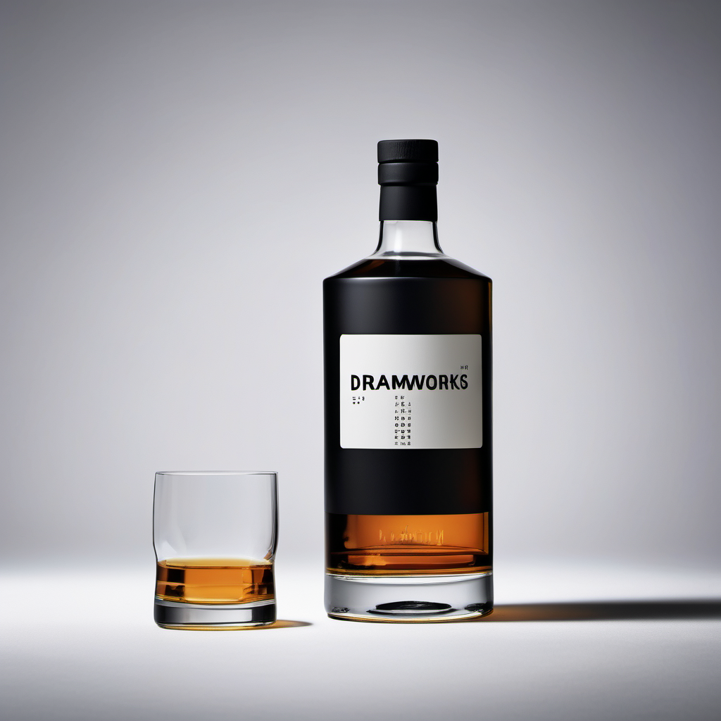a minimalist modern whisky brand bottle with Japanese