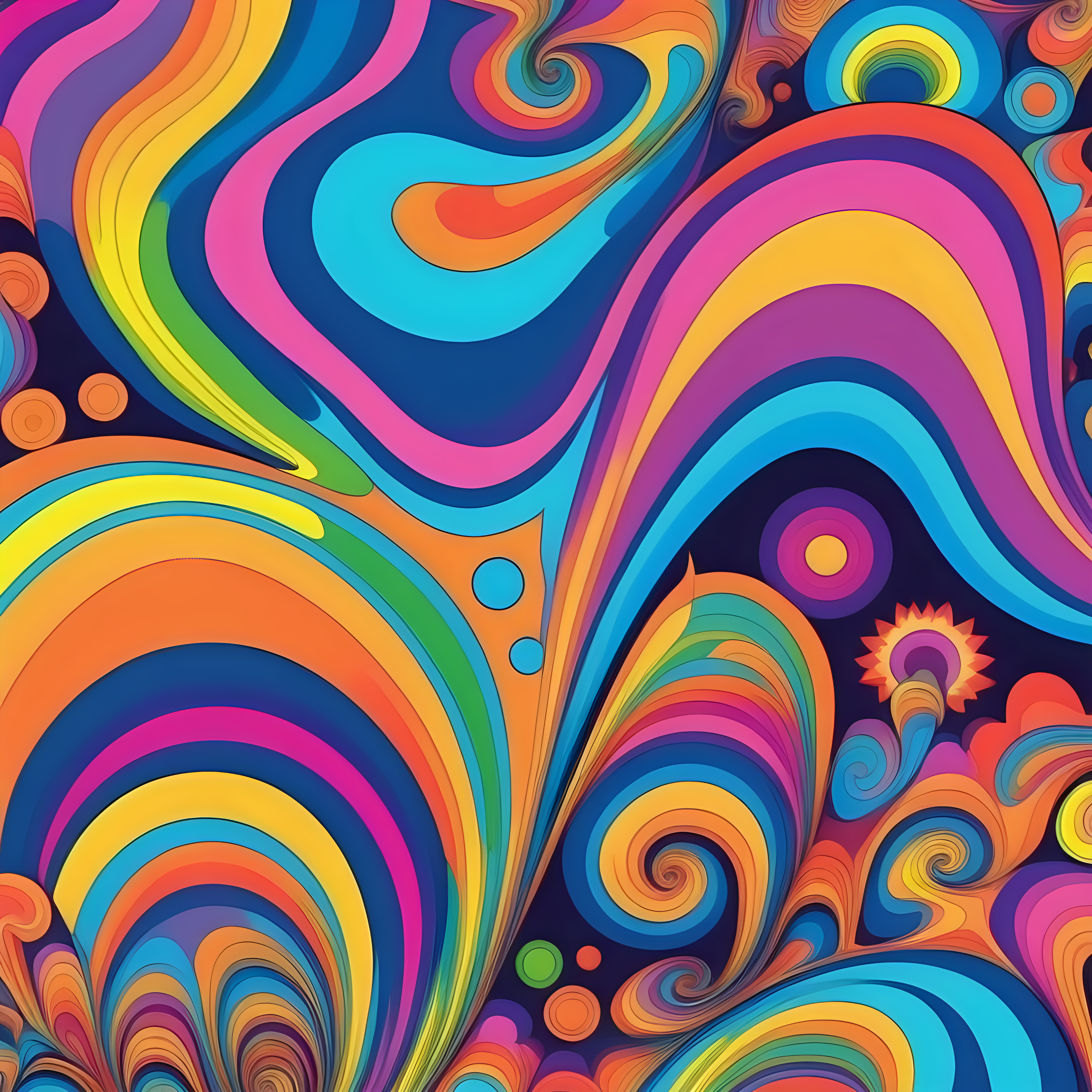 Colourful psychedelic pattern