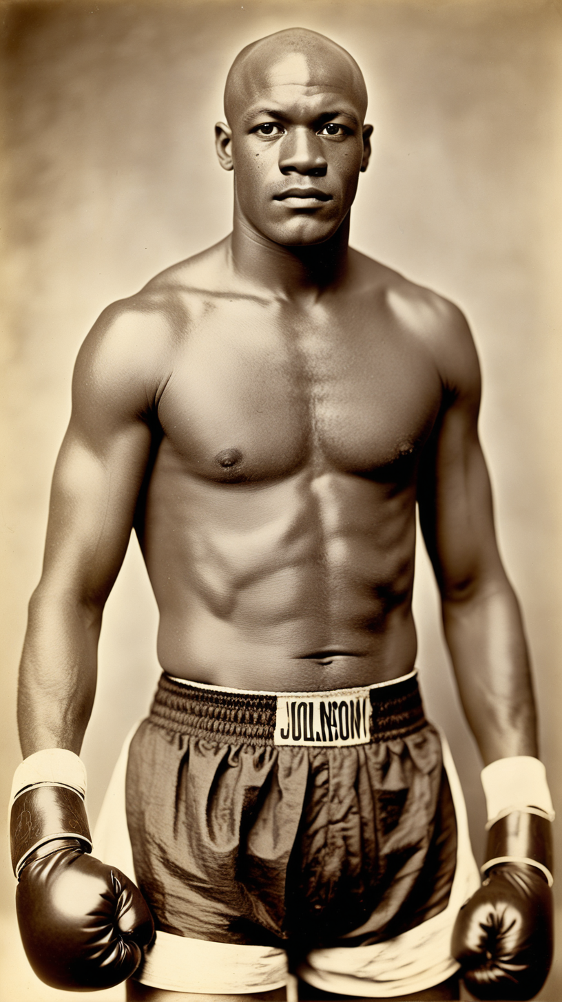 Bald Black boxer Jack Johnson