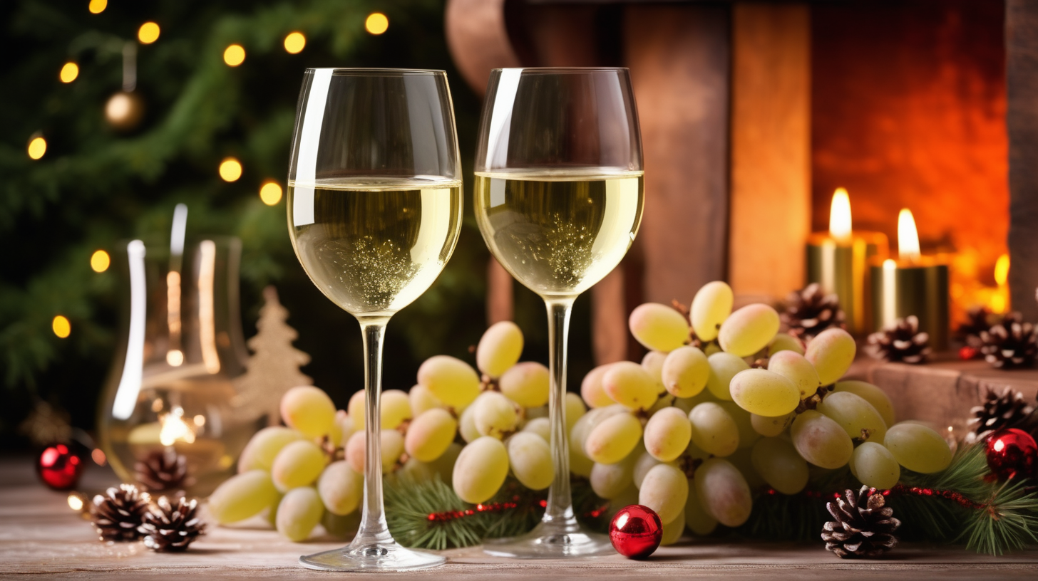 white wine in a festive setting