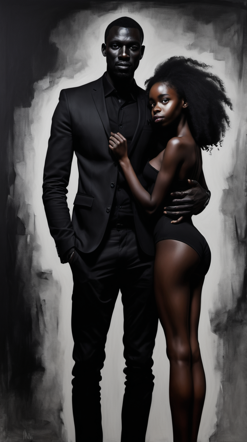 Homme noir avec sa fille noire