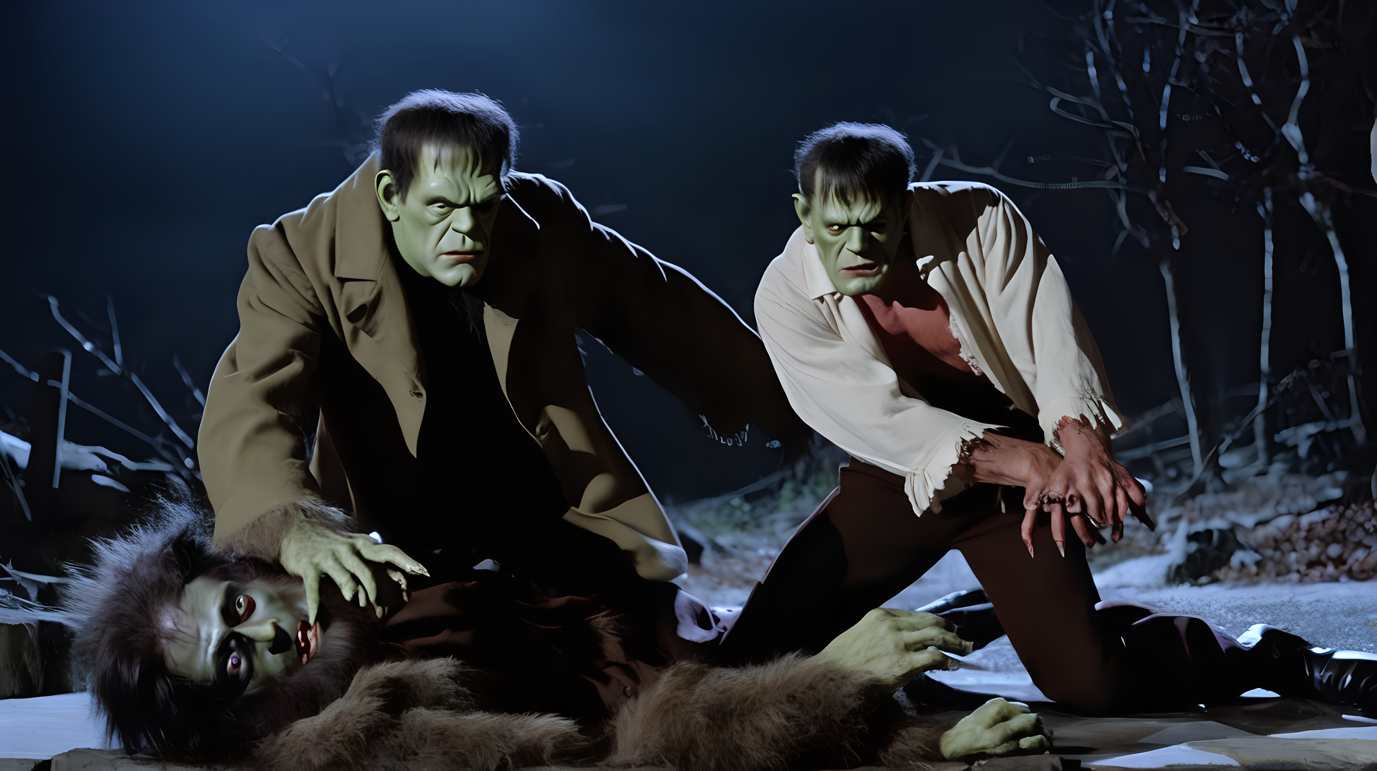 Frankenstein killing the wolfman