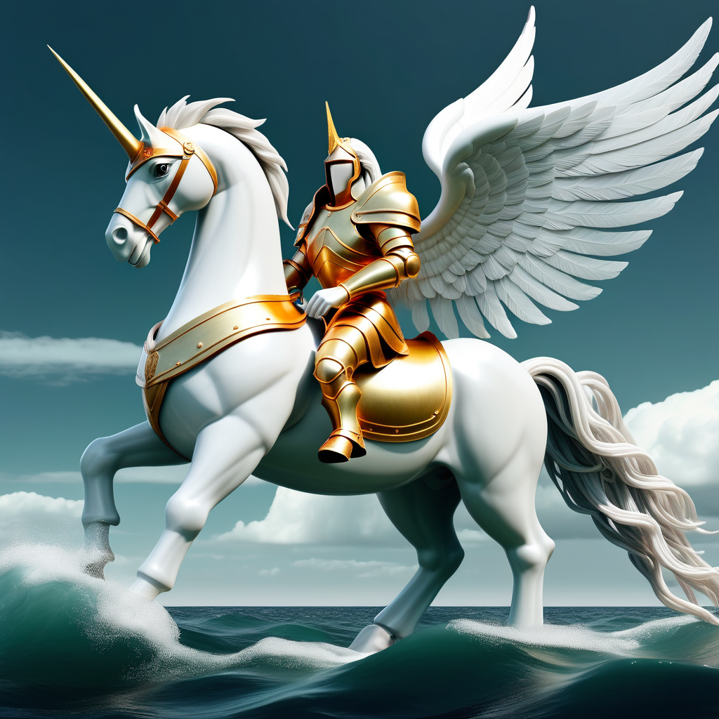 pegasus with armor in sea