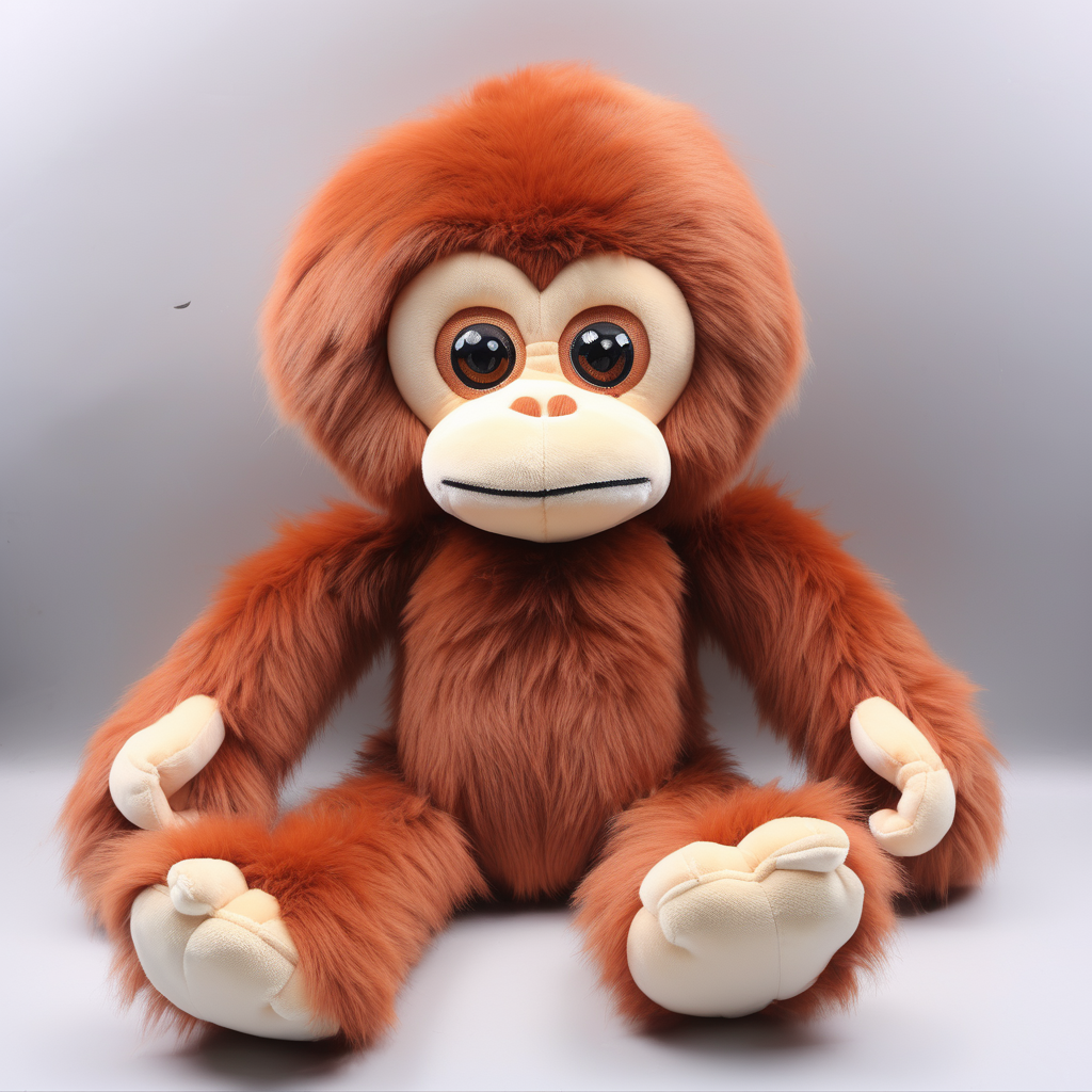 Orangutan Plush Toy Rabbit Fur Material Solid Color