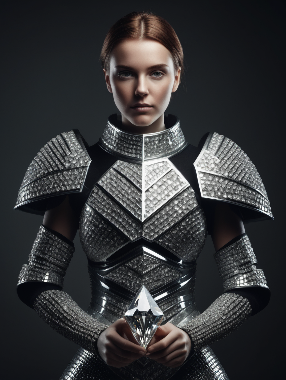WOMAN WITH A DIAMOND ARMOUR FOR A BRAND