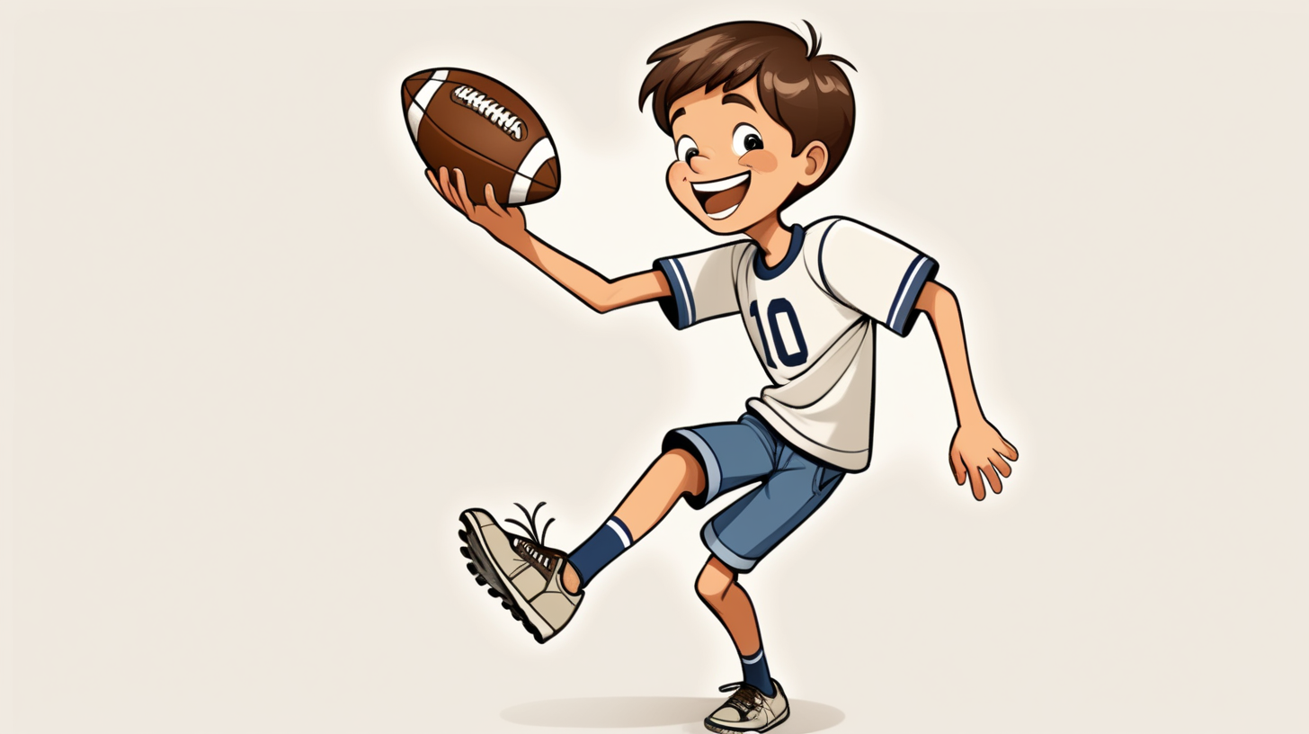 simple illustration of healthy 10 year old boy