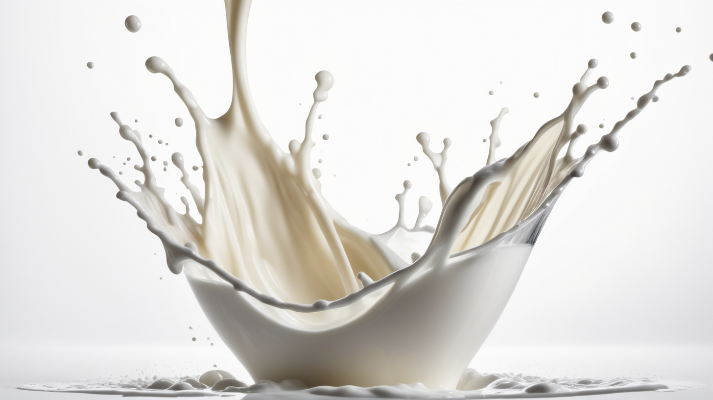 Milk splash on white background.