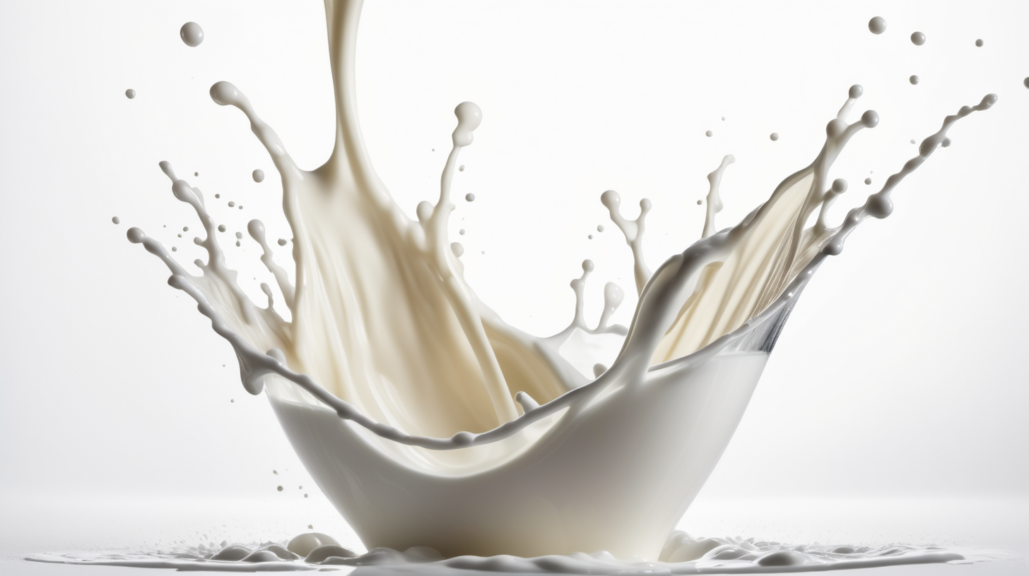 Milk splash on white background