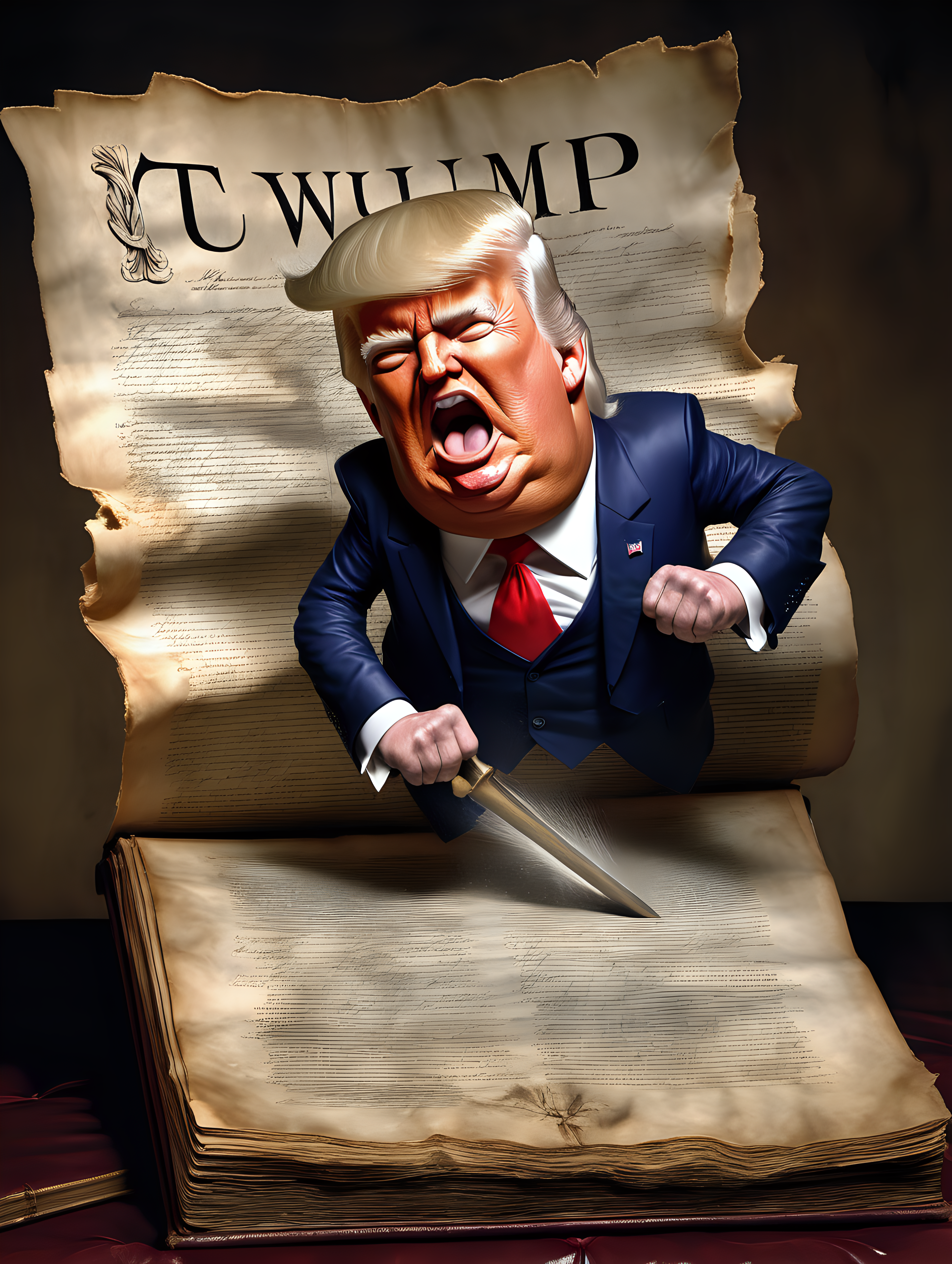 Donald Trump ripping up the U.S. Constitution