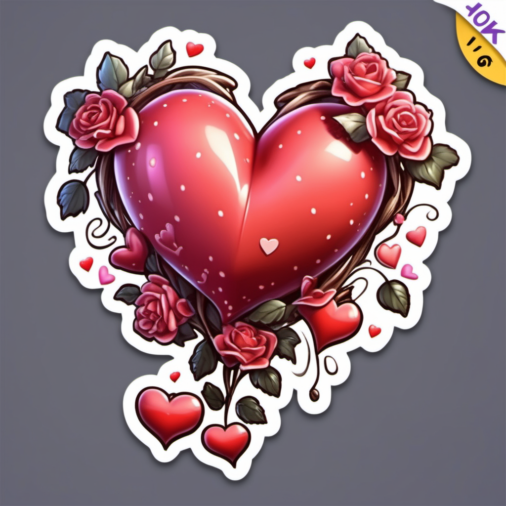 sticker valentine heart so cute big cartoon fairytale