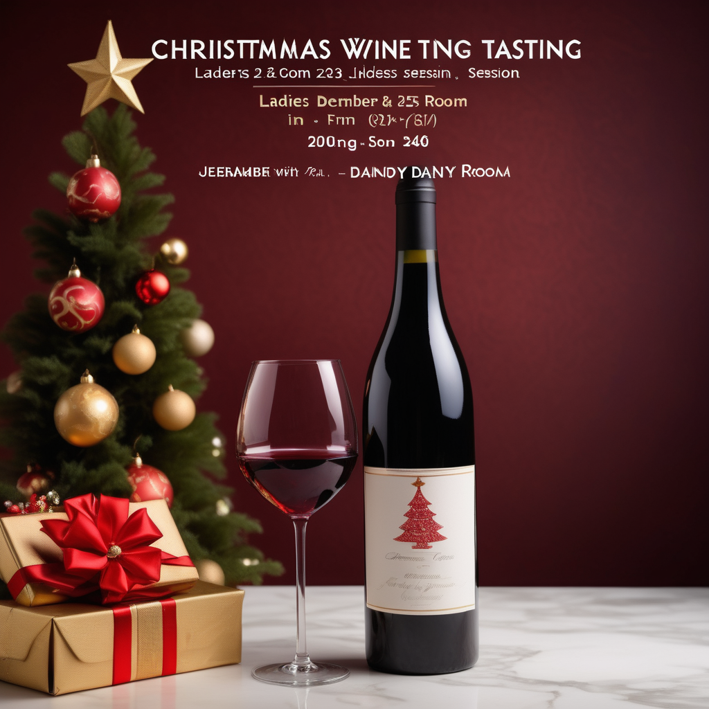 Christmas wine tasting ladies session December 25 2023