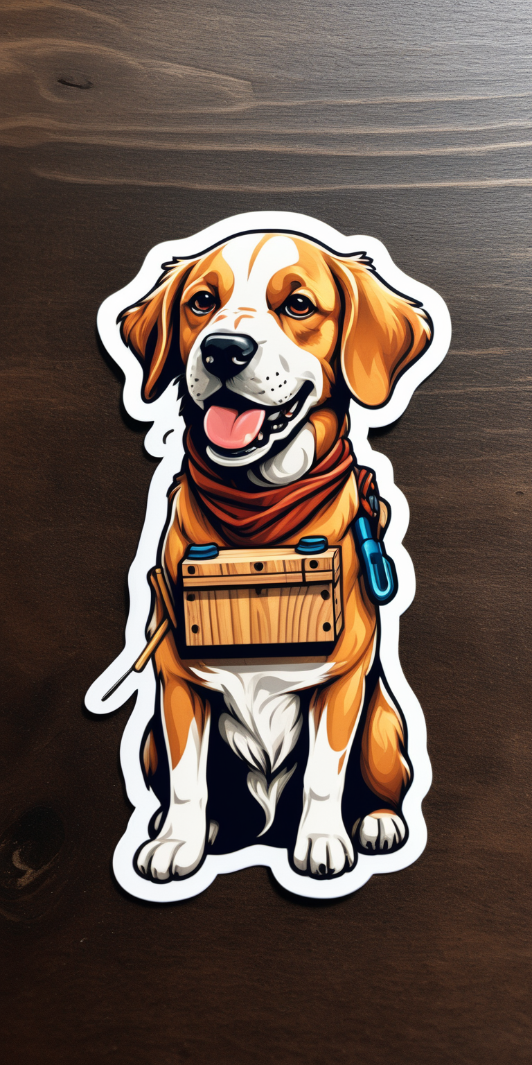 dog woodworker sticker