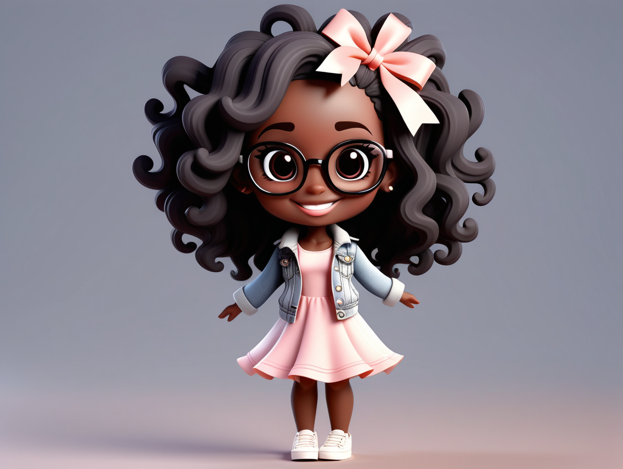 Create a lovely 3D girl in a charming