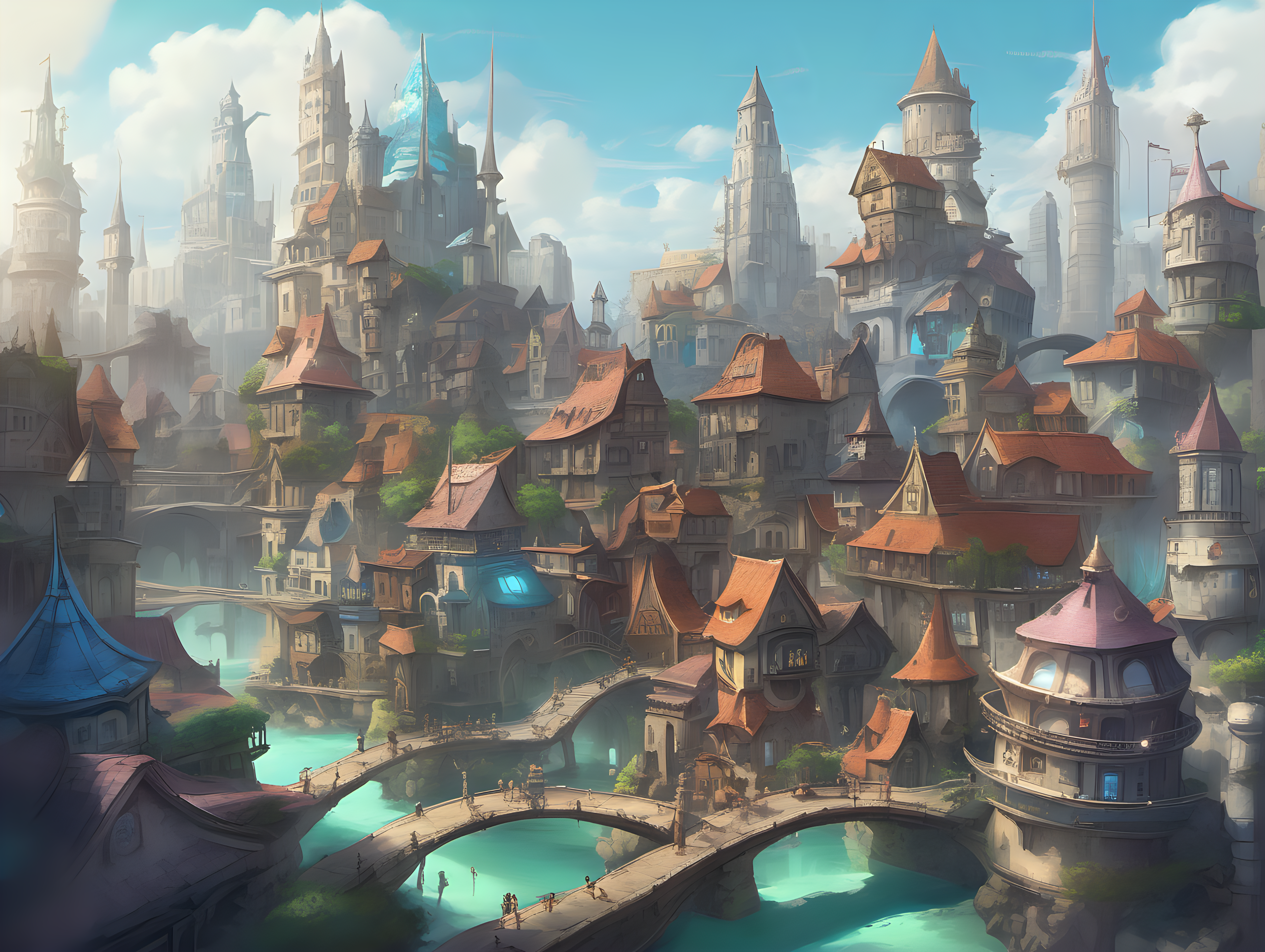 Thriving Fantasy City