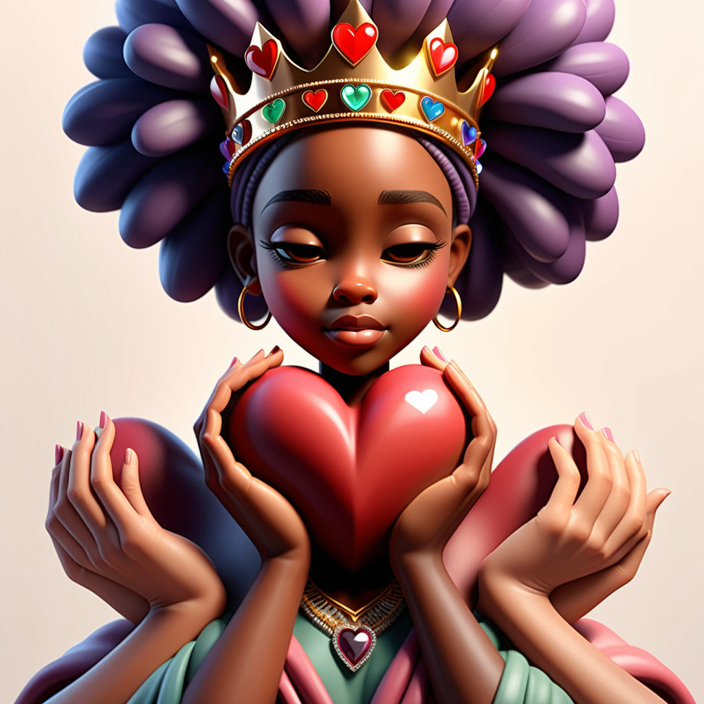 An African American stunning anglic Delicate illustration of
