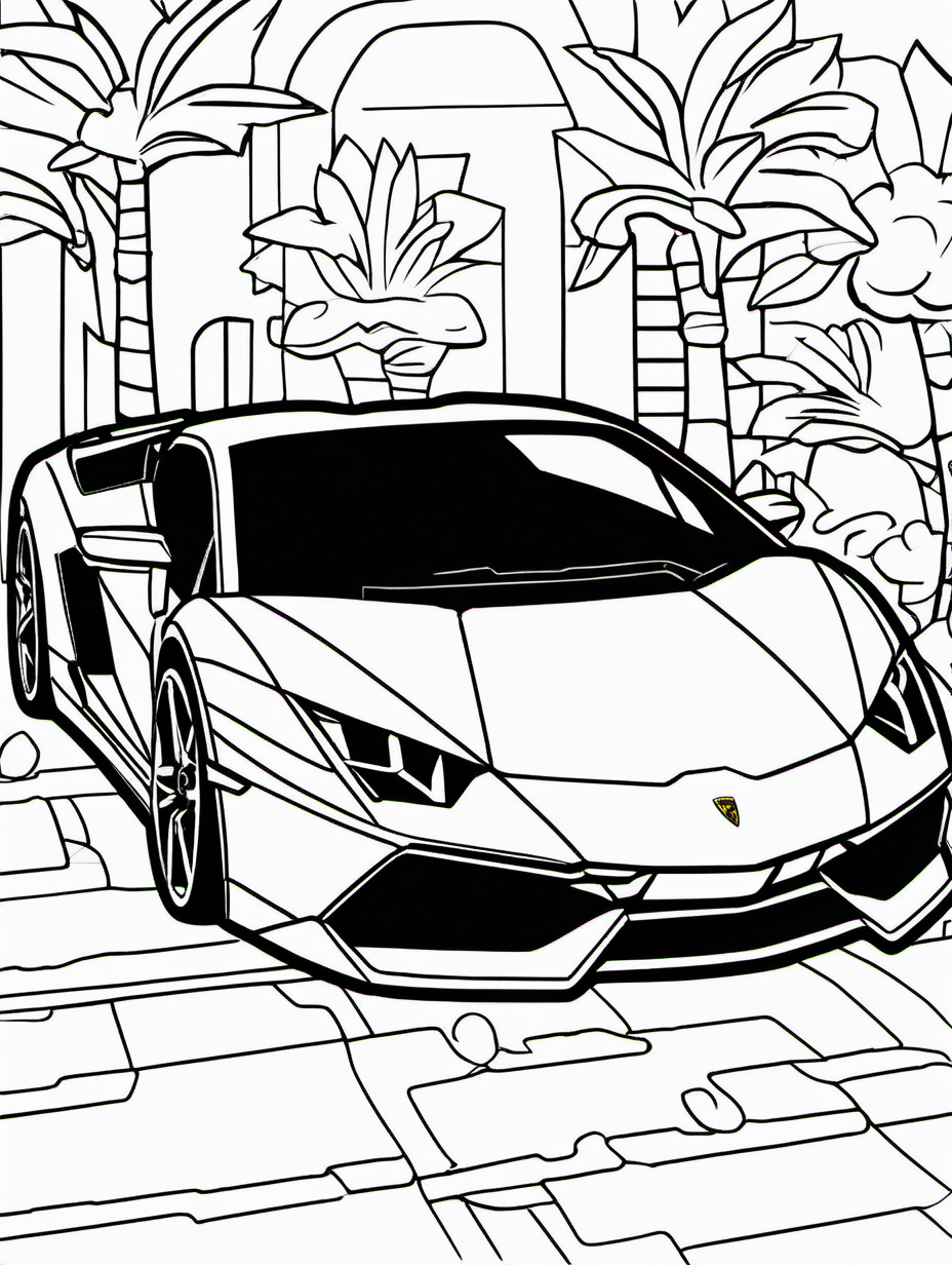 Lamborghini sportscar for childrens coloring book