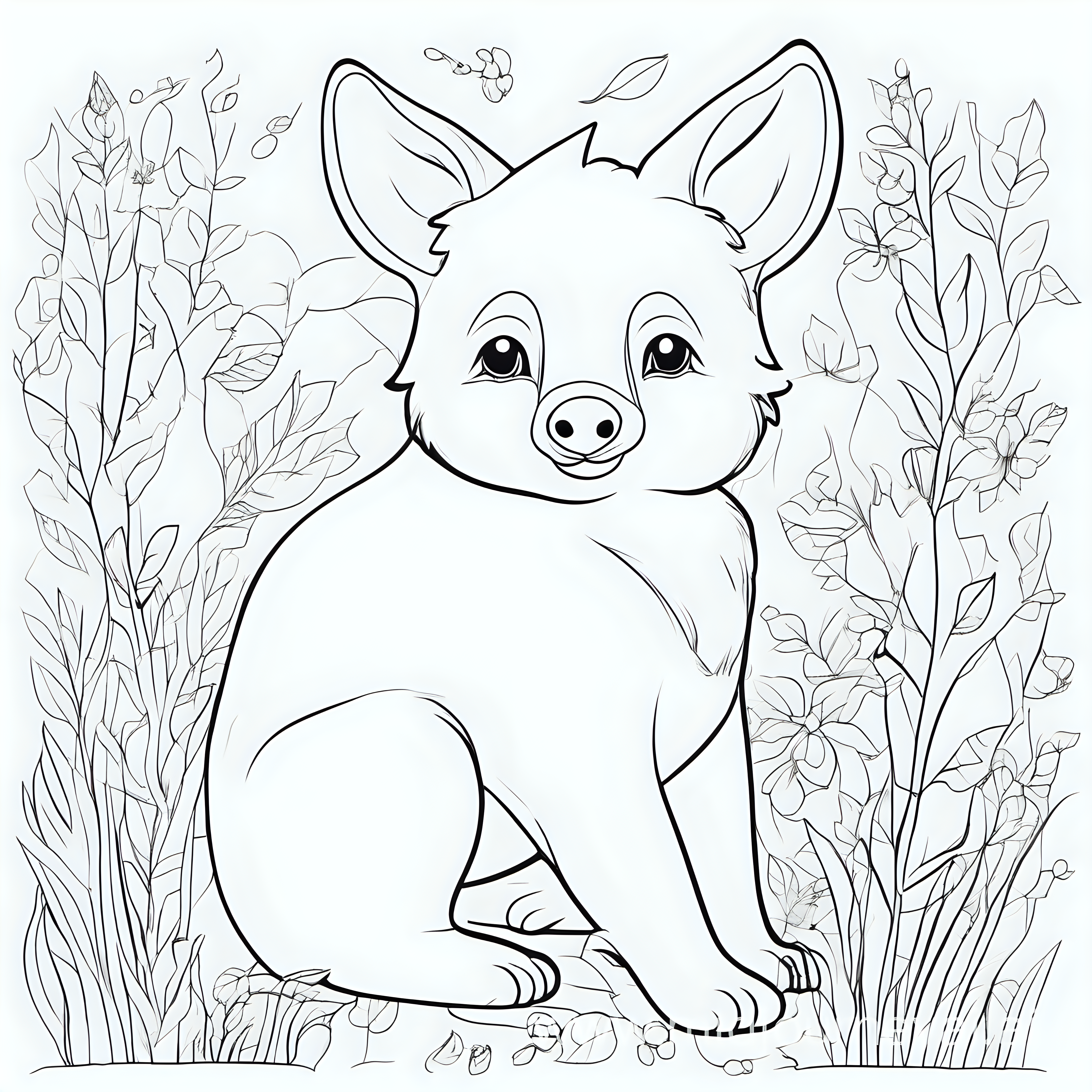 draw unique cute animals with only the outline in back for a coloring book