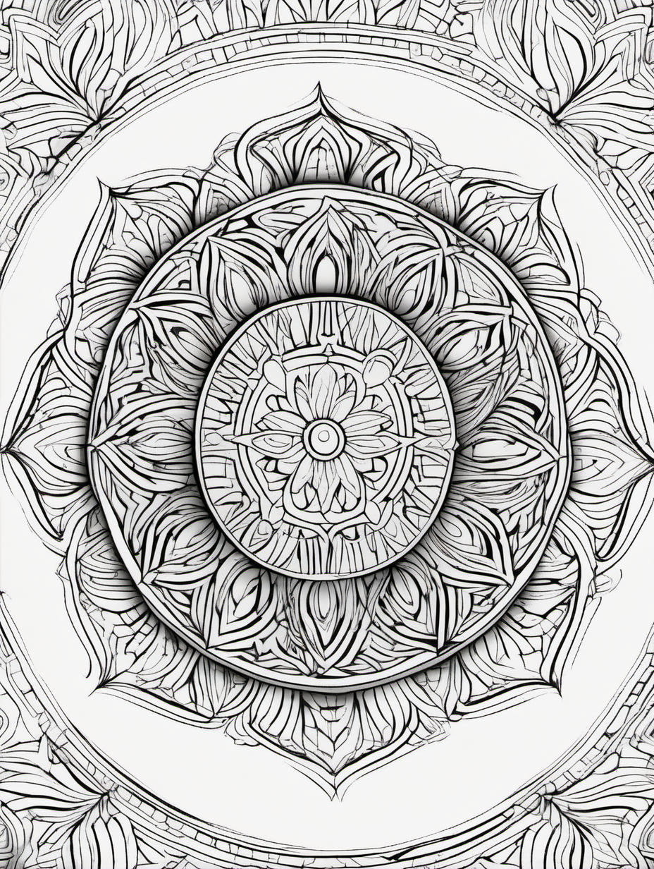 abstract mandala,  color page, no color