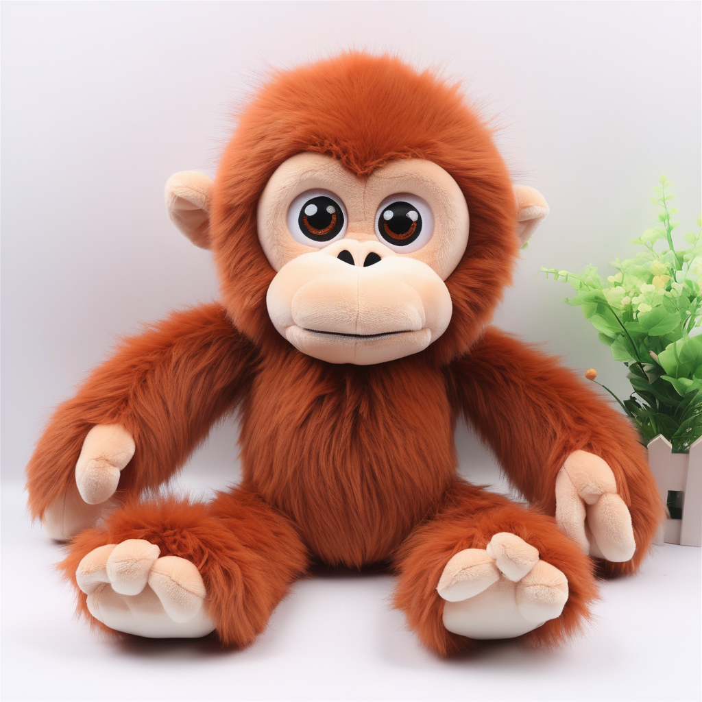 Orangutan Plush Toy Rabbit Fur Material Solid Color