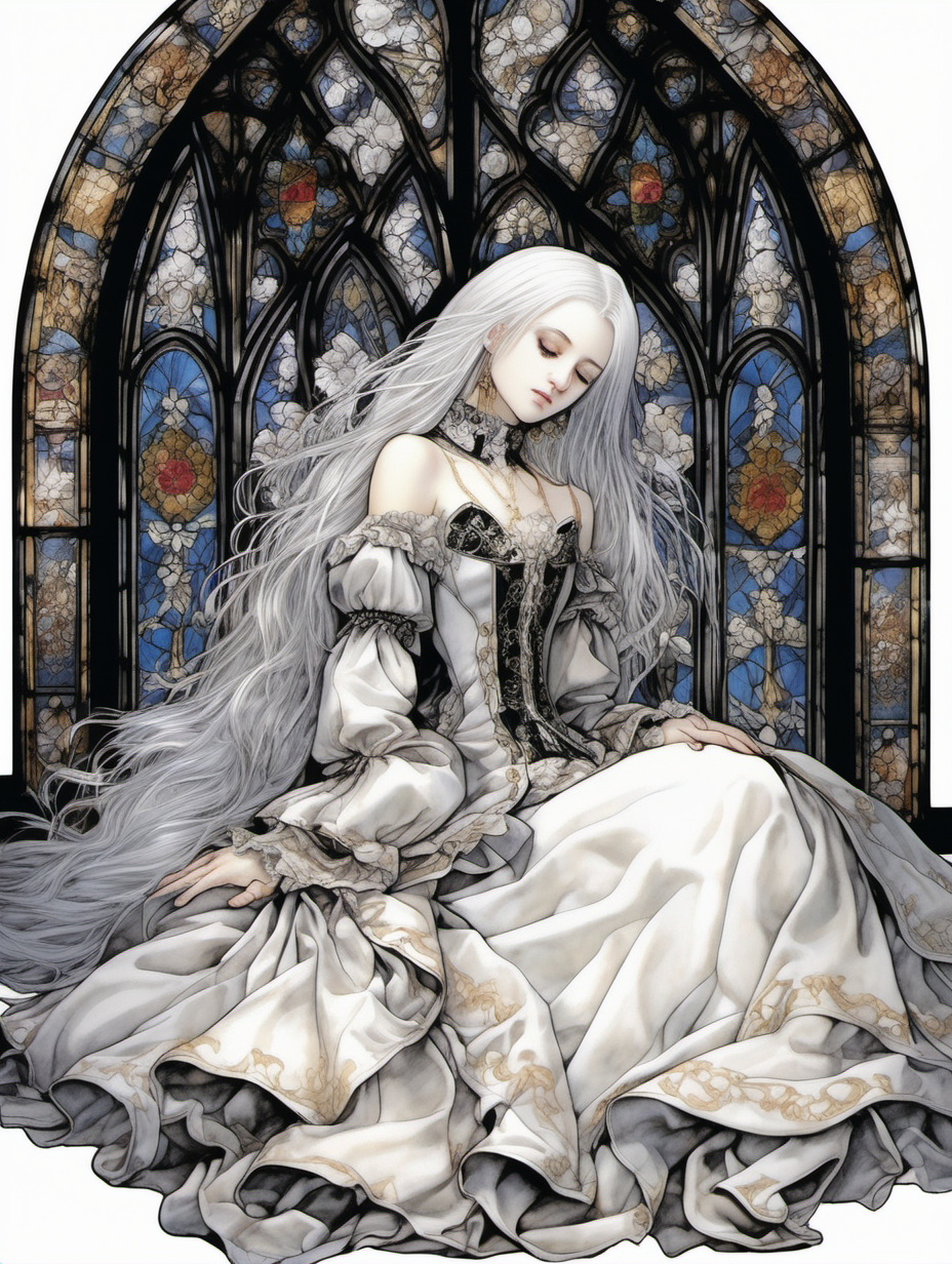 A GOTHIC PRINCESS LYING ON THE FLOOR THERE