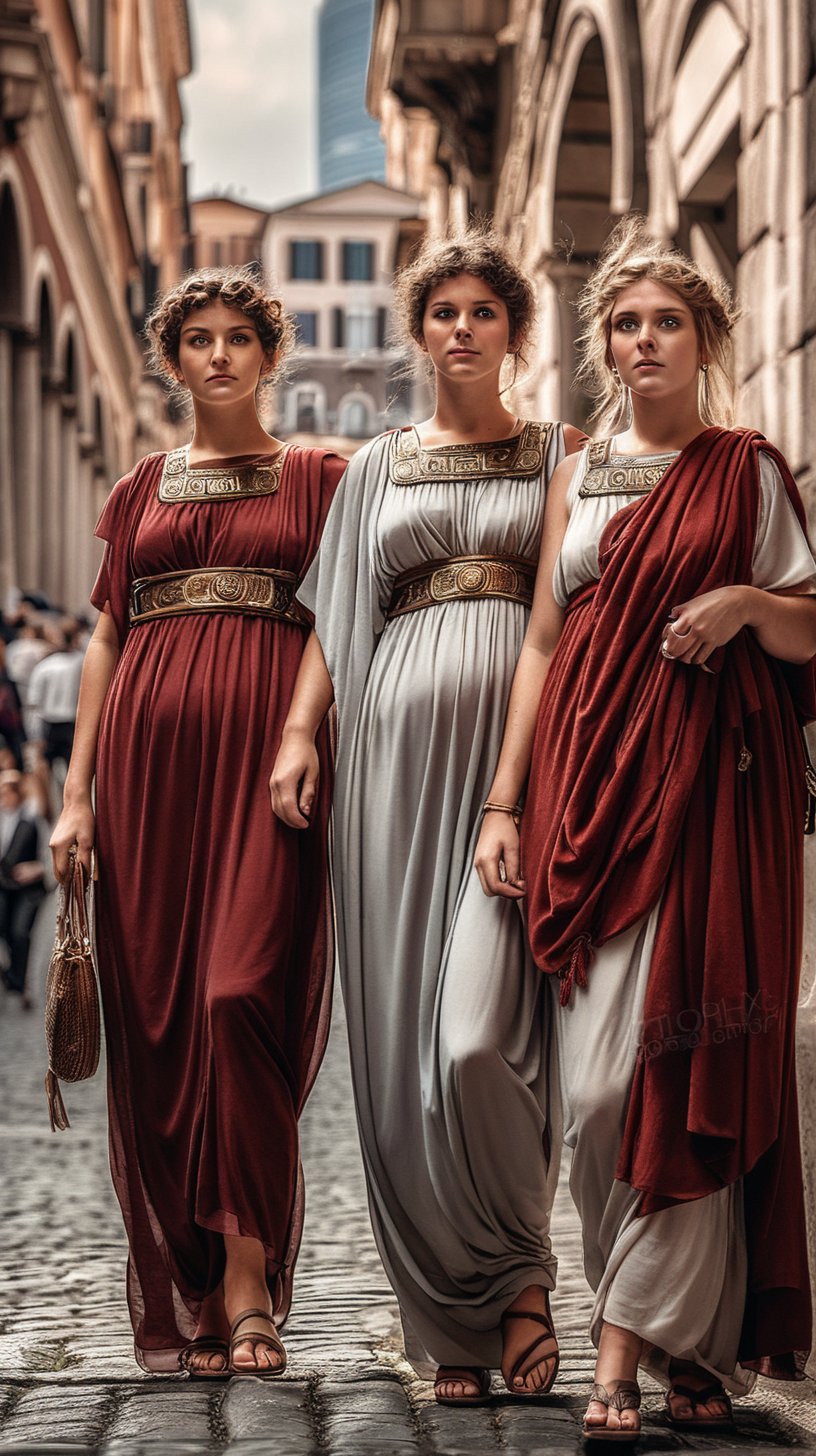 3 ancient Roman women in the city