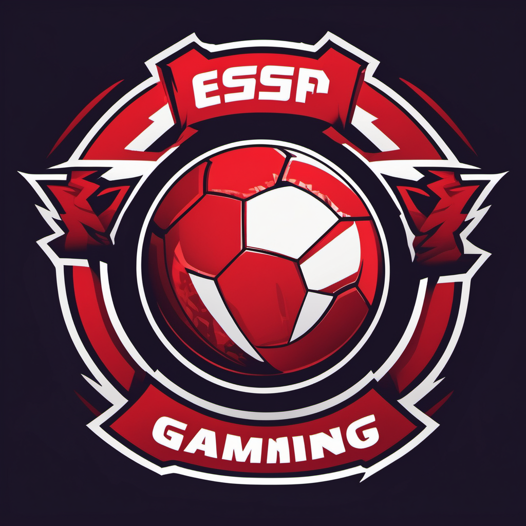 esports gaming logo with red dodgeball 