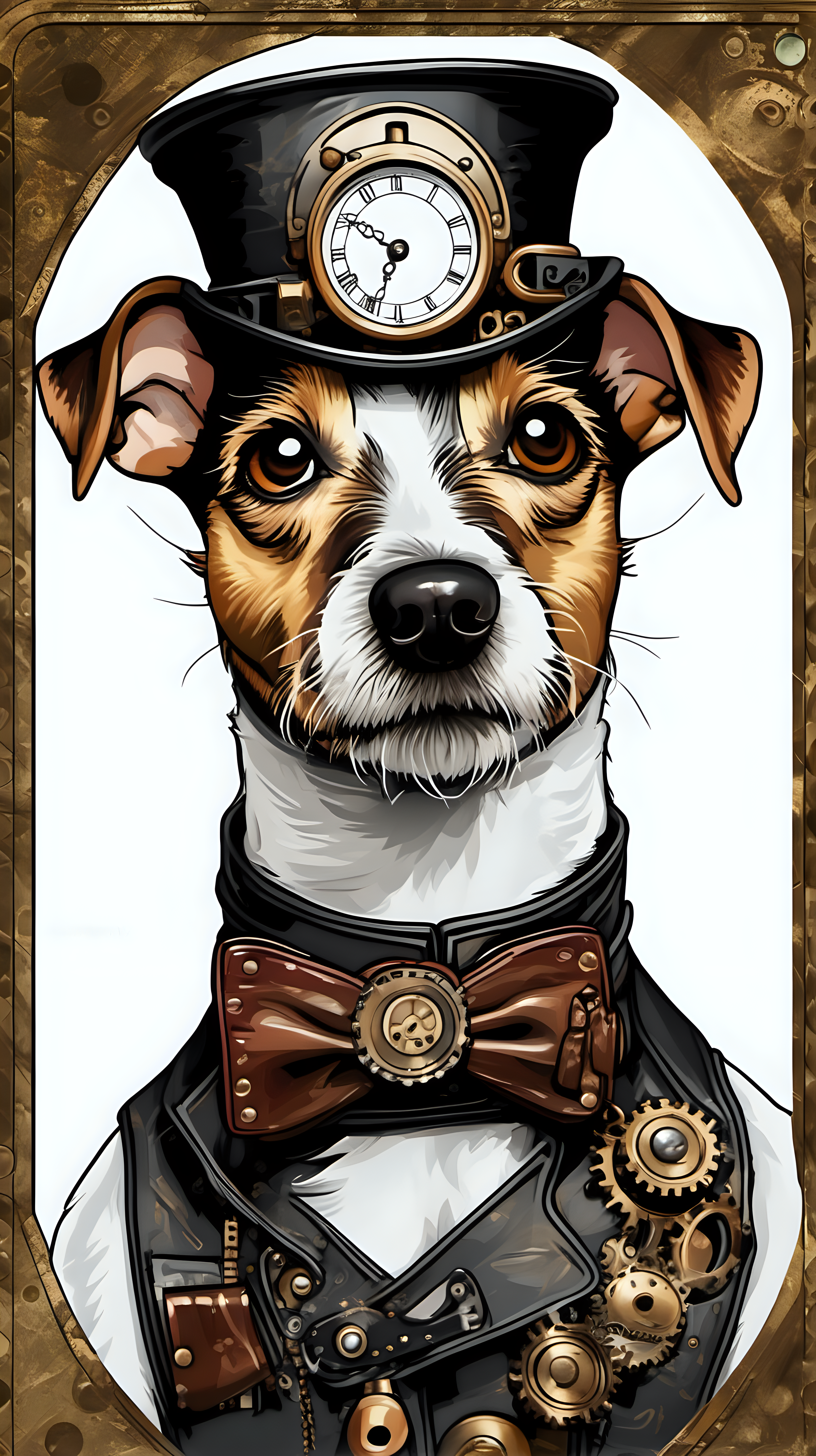 steam punk jack russell
portrait with border
