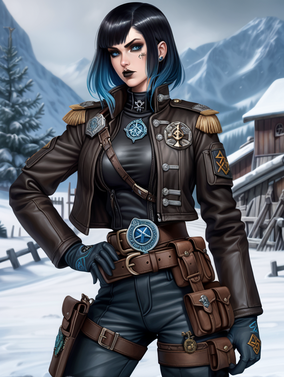 Warhammer 40K young very busty Commissar woman She