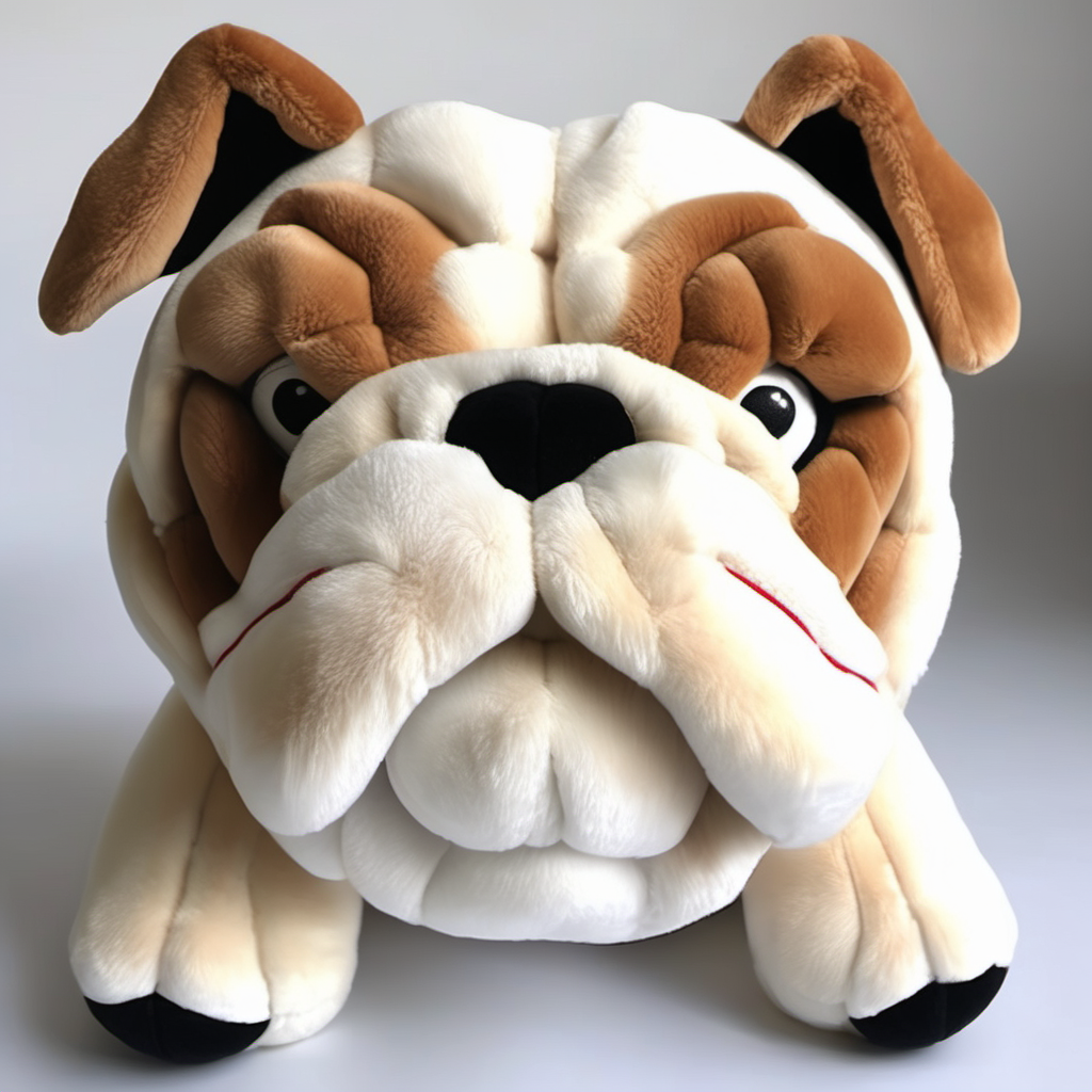 SOFT PLUSH TOY , BIG UGLY BULLDOG HEAD, CUTE 