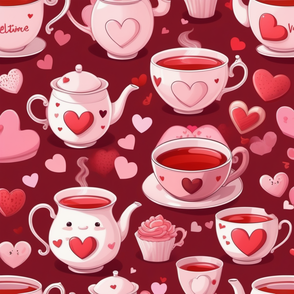 Valentines cartoon tea