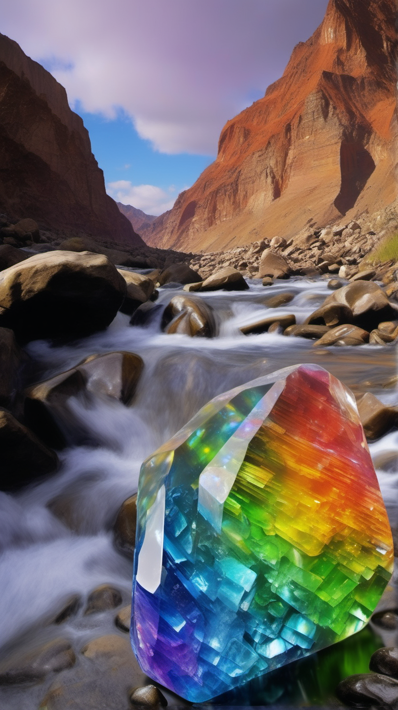 Rainbow Crystal Stone, In the River,