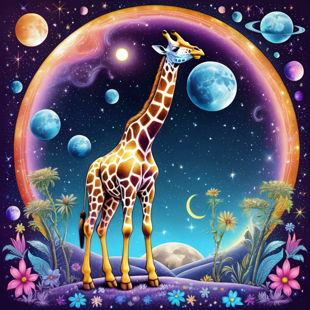 cosmic giraffe galactic moon psychedlic